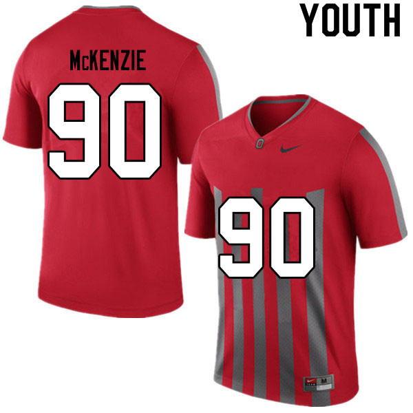 Youth Ohio State Buckeyes #90 Jaden McKenzie Retro Authentic College Stitched Football Jersey 23UP040GA